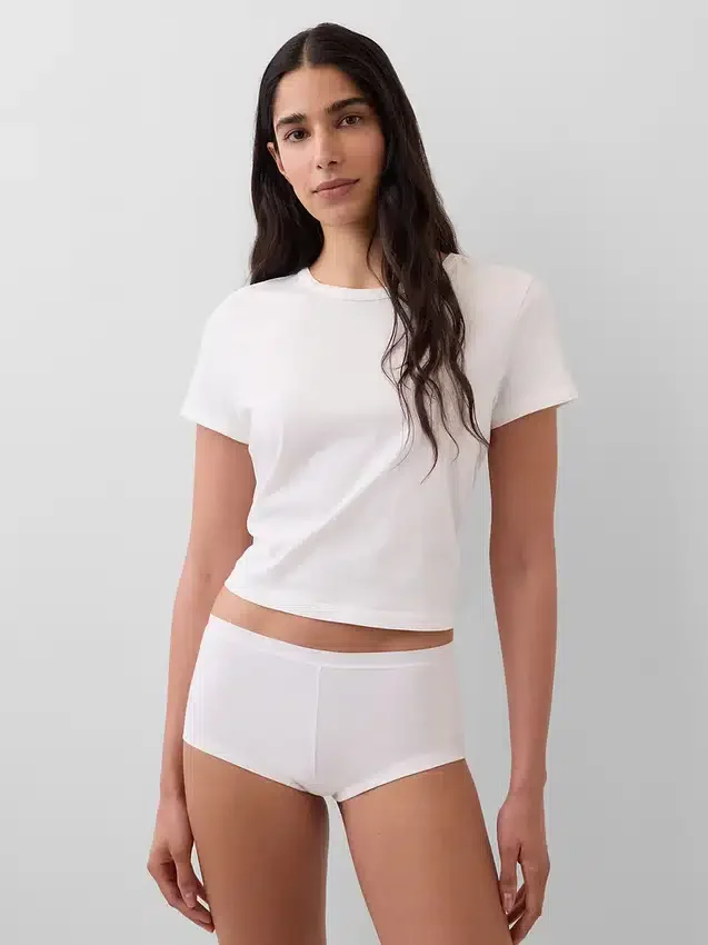 Shorts in cotone biologico elasticizzato