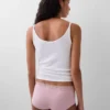 Shorts in cotone biologico elasticizzato con bordi in pizzo