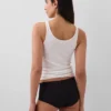 Shorts in cotone biologico elasticizzato con bordi in pizzo
