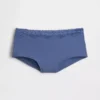 Shorts in cotone biologico elasticizzato con bordi in pizzo