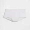 Shorts in cotone biologico elasticizzato con bordi in pizzo
