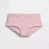Shorts in cotone biologico elasticizzato con bordi in pizzo