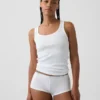 Shorty in morbidissimo cotone biologico elasticizzato con logo