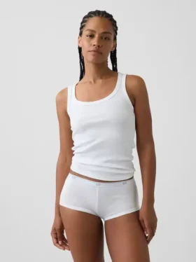 Shorty in morbidissimo cotone biologico elasticizzato con logo