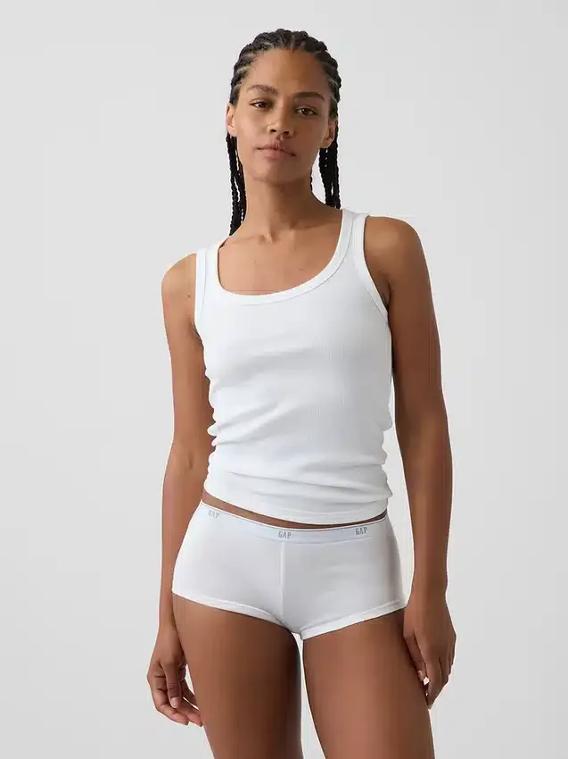 Shorty in morbidissimo cotone biologico elasticizzato con logo