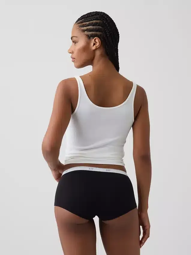 Shorty in morbidissimo cotone biologico elasticizzato con logo