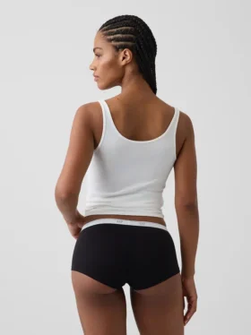 Shorty in morbidissimo cotone biologico elasticizzato con logo