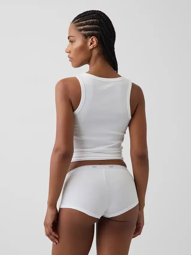 Shorty in morbidissimo cotone biologico elasticizzato con logo