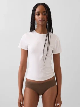 Slip a vita bassa in cotone biologico elasticizzato