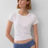 Slip a vita bassa in cotone biologico elasticizzato con bordi in pizzo