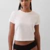 Slip a vita bassa in cotone biologico elasticizzato con bordi in pizzo