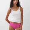 Slip a vita bassa in cotone biologico elasticizzato con bordi in pizzo