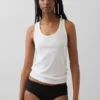 Slip a vita bassa in cotone biologico elasticizzato con bordi in pizzo