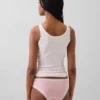 Slip a vita bassa in cotone biologico elasticizzato con bordi in pizzo