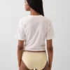 Slip a vita bassa in cotone biologico elasticizzato con bordi in pizzo