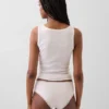 Slip a vita bassa in cotone biologico elasticizzato con bordi in pizzo