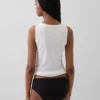 Slip a vita bassa in cotone biologico elasticizzato con bordi in pizzo
