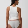 Slip a vita bassa in cotone biologico elasticizzato con bordi in pizzo