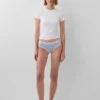 Slip a vita bassa in cotone biologico elasticizzato con bordi in pizzo