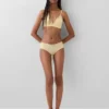 Slip a vita bassa in cotone biologico elasticizzato con bordi in pizzo