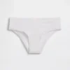 Slip a vita bassa in cotone biologico elasticizzato con bordi in pizzo