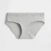 Slip a vita bassa in cotone biologico elasticizzato con bordi in pizzo