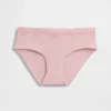 Slip a vita bassa in cotone biologico elasticizzato con bordi in pizzo