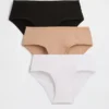Slip a vita bassa in cotone biologico elasticizzato (confezione da 3)