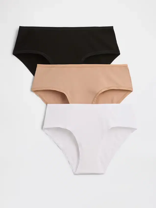 Slip a vita bassa in cotone biologico elasticizzato (confezione da 3)