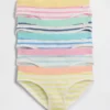 Slip bikini a righe in cotone biologico elasticizzato per bambini (confezione da 5)