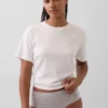 Slip bikini a vita alta in cotone biologico elasticizzato