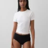 Slip bikini a vita alta in cotone biologico elasticizzato