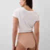 Slip bikini a vita alta in cotone biologico elasticizzato