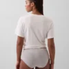 Slip bikini a vita alta in cotone biologico elasticizzato