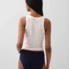 Slip bikini a vita alta in cotone biologico elasticizzato