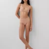 Slip bikini a vita alta in cotone biologico elasticizzato