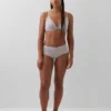 Slip bikini a vita alta in cotone biologico elasticizzato