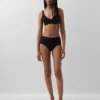 Slip bikini a vita alta in cotone biologico elasticizzato