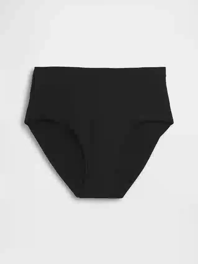 Slip bikini a vita alta in cotone biologico elasticizzato