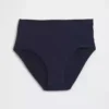 Slip bikini a vita alta in cotone biologico elasticizzato