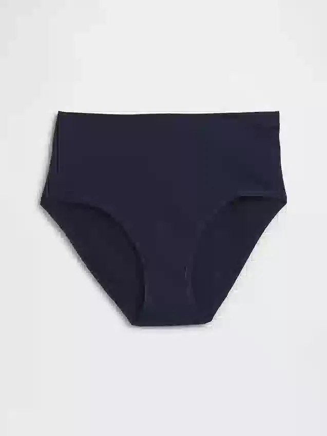 Slip bikini a vita alta in cotone biologico elasticizzato