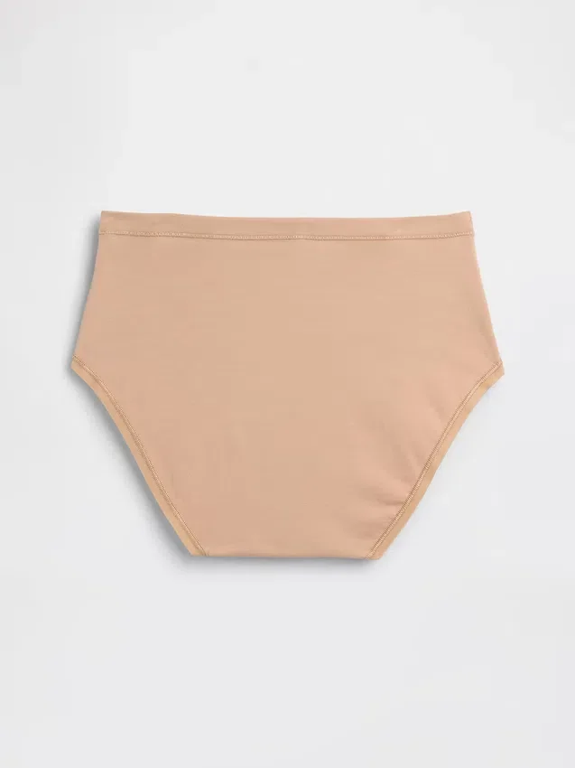 Slip bikini a vita alta in cotone biologico elasticizzato