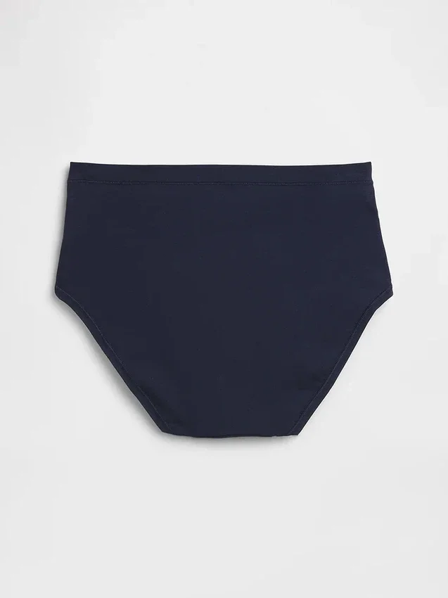 Slip bikini a vita alta in cotone biologico elasticizzato