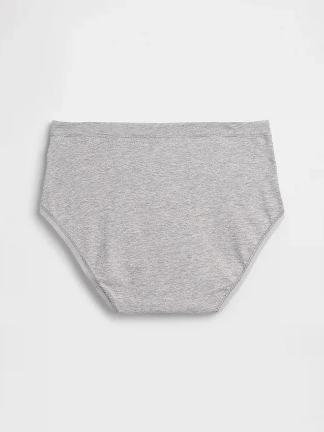 Slip bikini a vita alta in cotone biologico elasticizzato