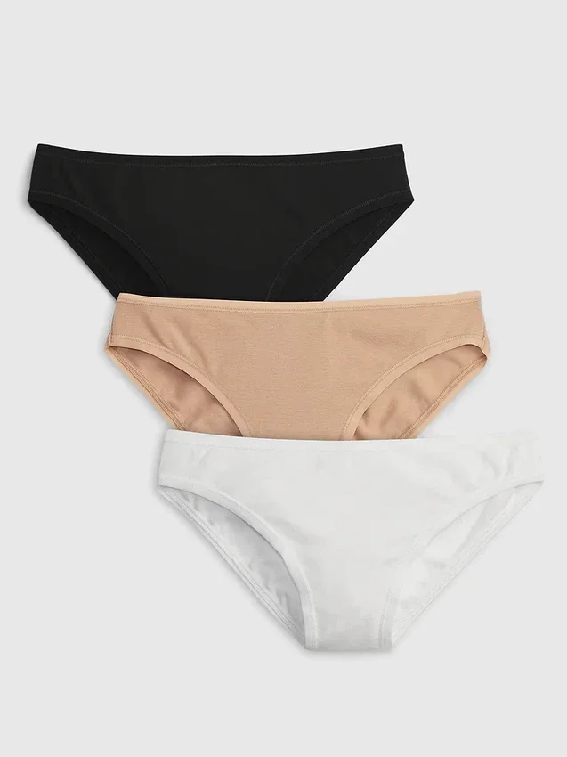 Slip bikini in cotone biologico elasticizzato (confezione da 3)