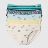 Slip bikini in cotone biologico elasticizzato per bambini (confezione da 5)