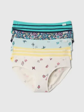 Slip bikini in cotone biologico elasticizzato per bambini (confezione da 5)