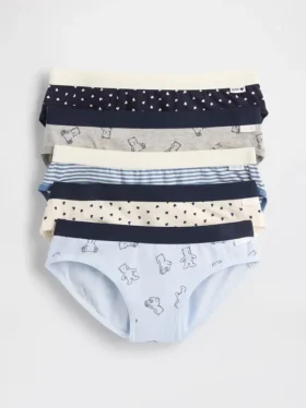 Slip bikini in cotone biologico elasticizzato per bambini (confezione da 5)