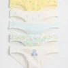 Slip bikini in cotone biologico elasticizzato per bambini (confezione da 5)