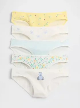 Slip bikini in cotone biologico elasticizzato per bambini (confezione da 5)